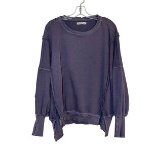Free People We the Free Sweatshirt Camden Purple Oversized Cozy Comfy Slouchy XS